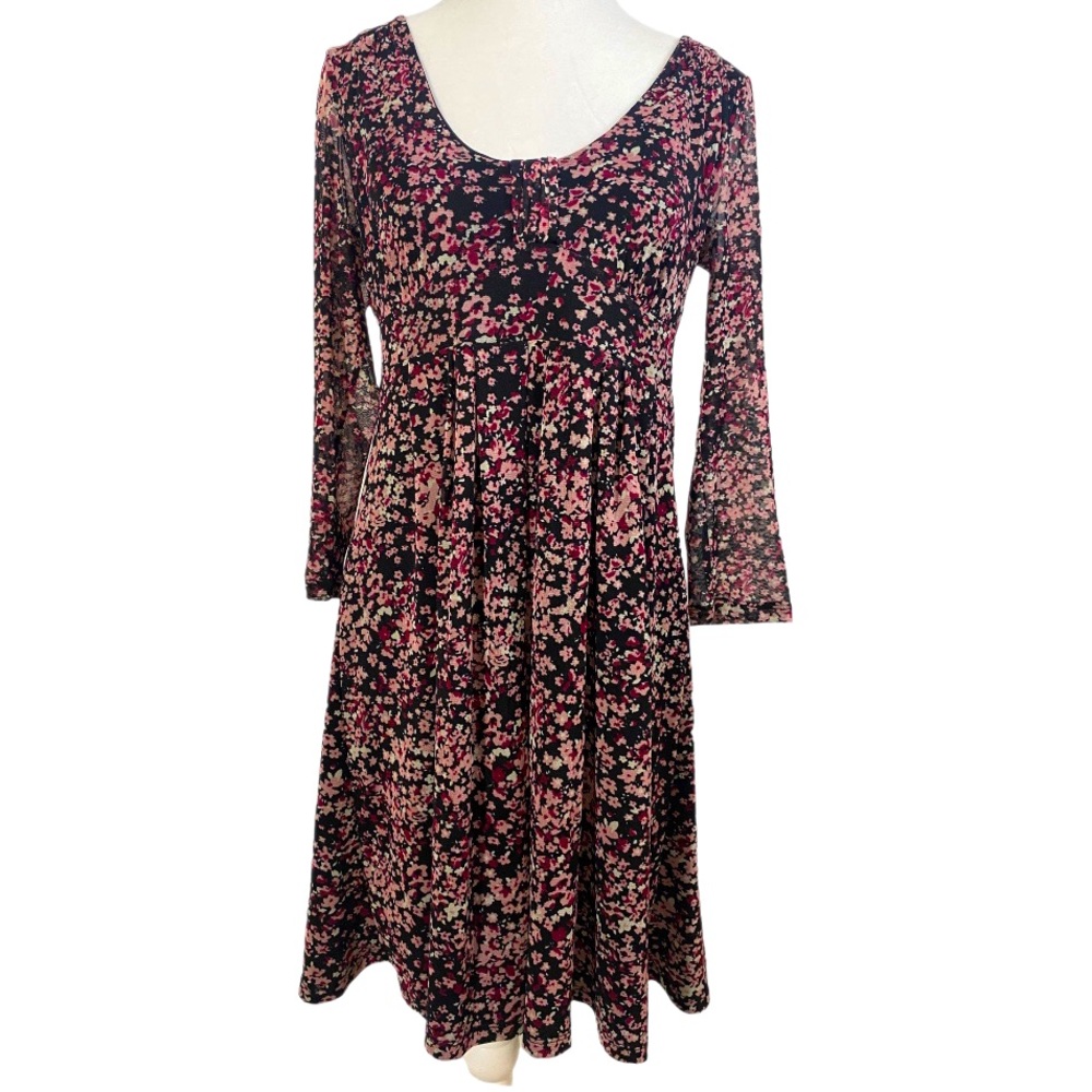 INC Fairy Grunge Whimsigoth Womens Dress Size Medium Floral Sheer 3/4 Sleeves